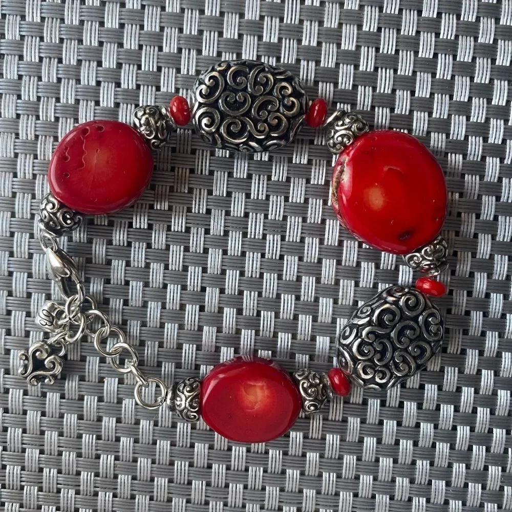 Brighton Full Moon Rising Red Coral Bracelet